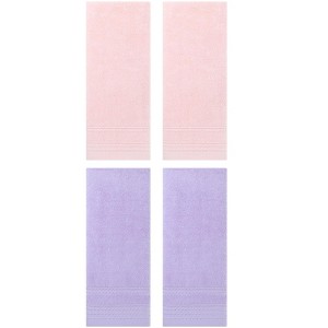 Unique Bargains Striped Pattern Soft Comfort Hand Towels for Bathroom Camp 4 Pcs 14" x 30" - 1 of 4