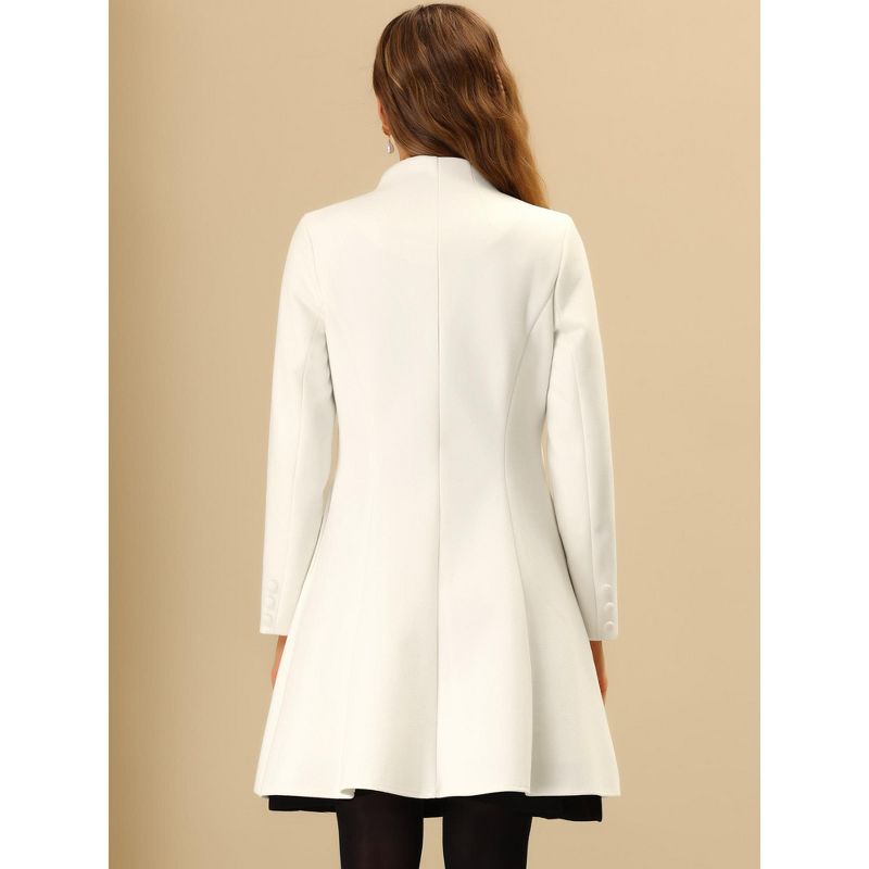 Allegra K Women's Single Breasted Long Sleeve Mid-Long Winter Coat, 4 of 7