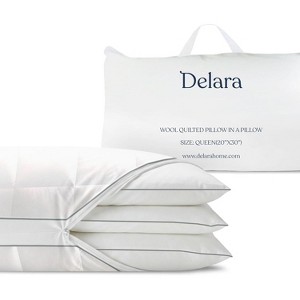 Delara Adjustable Cooling Pillow with Organic Cotton and Merino Wool Quilted Cover - 1 of 4