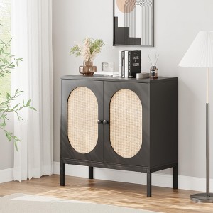 Modern Storage Cabinet,Glass Door Sideboard with Adjustable Shelves - 1 of 4