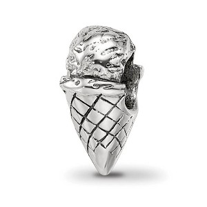 Black Bow Jewelry Sterling Silver Ice Cream Cone Bead Charm - 1 of 4