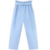 Girls High Waist Paperbag Pants Casual Fit Tapered Trousers with Pockets - 2 of 3