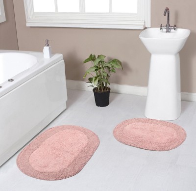 Double Ruffle Collection Cotton Ruffle Pattern Tufted Set of 2 Bath Rug Set - Home Weavers