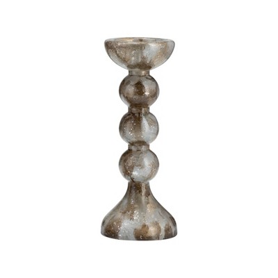 Glass Bubbly Candle Holder - Contemporary Tall Decorative Tabletop Holder for Tealights or Votive Candles - Elegant Event Decor