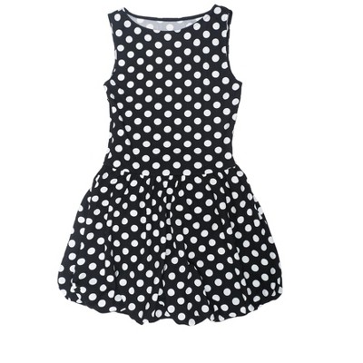 INSPIRE CHIC Women's Polka Dot Summer Sleeveless Ruffle Hem Crew Neck A-Line Mini Dresses
