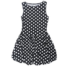 INSPIRE CHIC Women's Polka Dot Summer Sleeveless Ruffle Hem Crew Neck A-Line Mini Dresses - 1 of 2