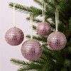 HomeRoots Set of Four Gold And Pink Glitter Handcrafted Shatterproof Ball Ornaments - 2 of 4