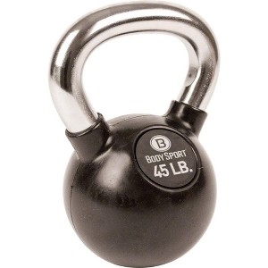 Body Sport Rubber Steel Kettlebell Weight, Strength Training Equipment for Home Gym, Black - 1 of 3