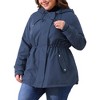 Agnes Orinda Women's Plus Size Waterproof Fleece Lined Hooded Long Sleeve Barn Jacket - 2 of 4