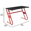 BlackArc Gaming Desk - Laminate Top - "S" Shaped Steel Frame - Detachable Cupholder/Headphone Hook-2 Cable Management Holes - 4 of 4