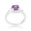 Slickblue Sleek 1.8ct CZ Classic Statement Ring, Cushion Cut Center & Trillion Accents, Multiple Color Option, Sizes 5-10 - 2 of 4