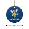 University of Rochester Primary Logo Porcelain Scalloped Holiday Christmas Tree Ornament - 3 of 4