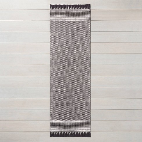 2'4 x 7' Textured Border Stripe Runner Railroad Gray - Hearth & Hand™ with  Magnolia