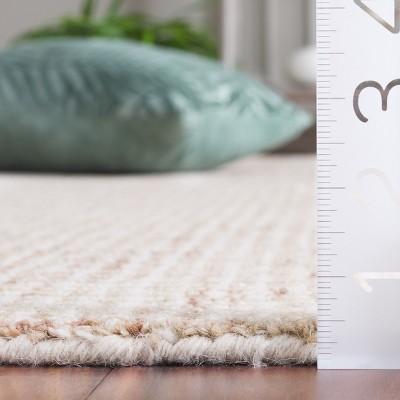 Rust and Ivory Hand-Tufted Wool Blend 4' x 6' Rug