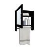 BOTIQ 19.7" H x 17.7" W Mirror Medicine Cabinet with Towel Rack White, One door with Two interior Shelves for Bathroom, Kitchen Black - 3 of 4