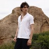 Campus Sutra Men Men's Chalk White Self-Design Block Shirt - 3 of 4