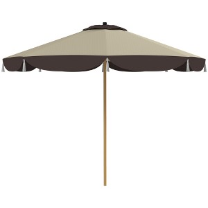 Outsunny 9FT Patio Umbrella, UPF 50+ Outdoor Market Umbrella with 8 Ribs, Vented Outdoor Table Umbrella for Deck, Backyard and Lawn - 1 of 4