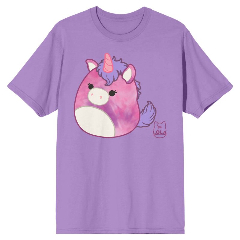 Squishmallows Lola Crew Neck Short Sleeve Lavender Adult T-shirt, 1 of 3