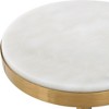 Uttermost Edifice White Marble Drink Table - 4 of 4