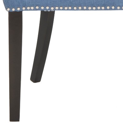 Transitional Linen Upholstered Parsons Side Chair in Blue