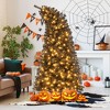 Tangkula 6/7 FT Artificial Halloween Tree Pre-Lit Black Christmas Tree w/ Bendable Top Section - 2 of 4