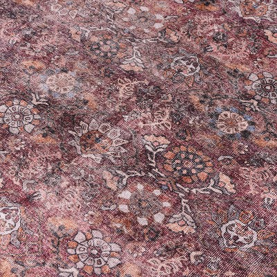 Vintage Multi-Color Flat Woven Washable Area Rug, 5' x 7'