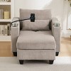 Convertible Chaise Lounge Sofa Chair with USB Ports,Two Cup Holders,Phone Holder,Ample Storage Space-The Pop Home - 3 of 4