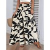 Coolmee Women's Chiffon Skirts Elastic High Waist Pleated A-Line Bohemian Print Maxi Skirts - 2 of 4