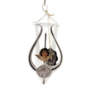 Marolin 4.25 In Lyra Mit Oblate Ornament Germany Viktorian Tree Ornaments - 1 of 2