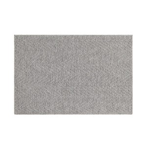TOWN & COUNTRY BASICS Pax Herringbone Textured Solid Everwash® Washable Area Rug, Low Pile, Non-Slip, Pet & Family Friendly Rug, Grey, 2'11"x4'11" - 1 of 4