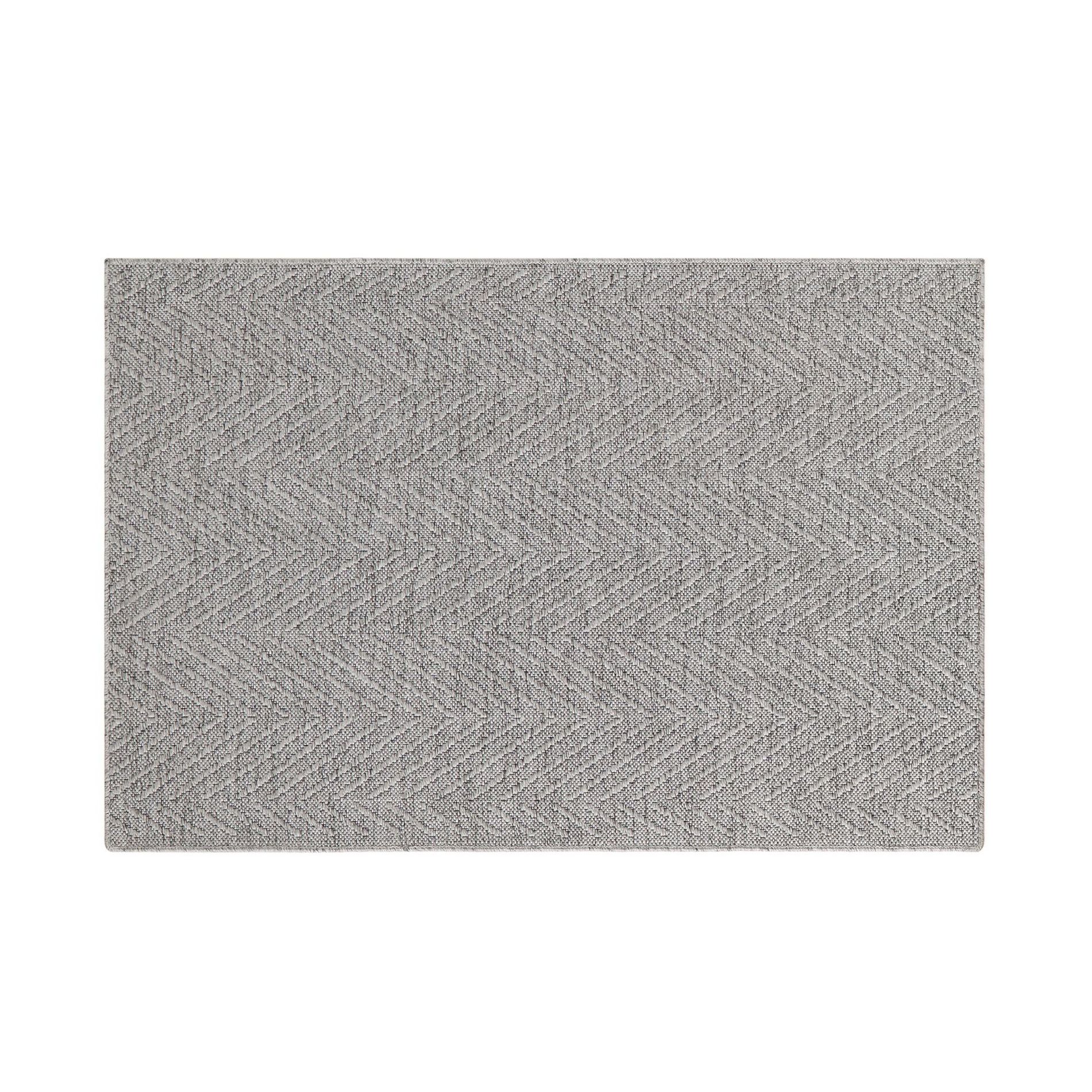 TOWN & COUNTRY BASICS Pax Herringbone Textured Solid Everwash® Washable Area Rug, Low Pile, Non-Slip, Easy Clean Pet Friendly Rug, Grey, 1'11"x2'11"