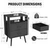 LIVAREEmlen 2 Pack Modern Nightstand with Charging Station, Bedside Tables with LED Light and 2 Fabric Drawers - 3 of 4