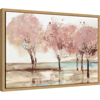 Spring Transition Pink and Brown Canvas Wall Art Print