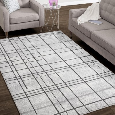 Luxe Weavers Abstract Grid Geometric Area Rug