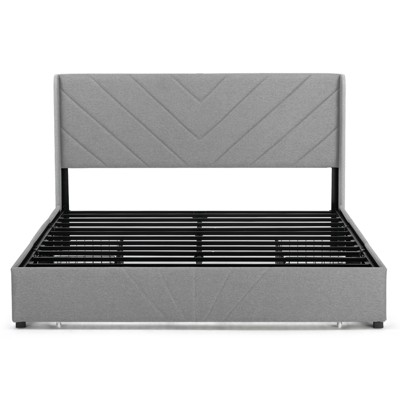 COMHOMA Metal Platform Bed Frame with Headboard,  3 Storage Drawers, Type-C&USB Ports