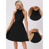 Allegra K Women's Summer Tie Halter Neck Sleeveless Cocktail Pleated Dress - 2 of 4