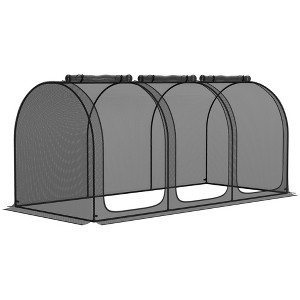 Outsunny Crop Cage with Two Zippered Doors, Storage Bag and Ground Stakes, Plant Protection Tent - 1 of 4