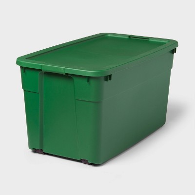 Image of 45gal Wheeled Latching Storage Tote - Regal Green Base + Lid + Latch - Brightroom™: Plastic, Universal Storage, Lidded, 19" H