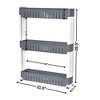 Evideco French Home Goods Multi-Purpose Slim Rolling Cart - 3-Tier Utility Organizer for Bathroom, Kitchen & Dorm - Available in White, Grey, Black - 4 of 4