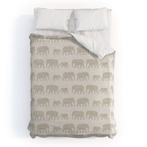 Deny Designs Kids' Little Arrow Design Co Elephants Marching Duvet Cover Bedding Set - 1 of 3