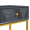 GlasFlength Console Tables Modern Narrow Entryway Table with Two Drawers and Metal Base Elegant for Living Room Hallway, Gray, 38"*14"*24.4" - 4 of 4