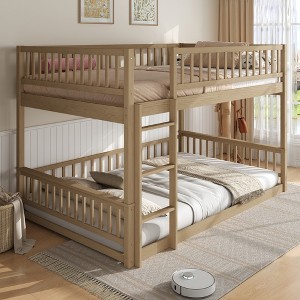 Queen over Queen Bunk Bed with Ladder & Guardrails - ModernLuxe - 1 of 4