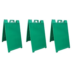 Plasticade Signicade A-Frame Portable Folding Sidewalk Sign, Green (3 Pack) - 1 of 4