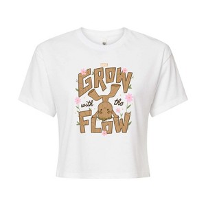 Women's - Marvel - Guardians of the Galaxy Grow With The Flow Cropped Graphic T-Shirt - 1 of 4