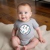 The Juniper Shop SmileyWorld Patriotic Star Wink Baby Short Sleeve Bodysuit - NB - Heather Grey - 3 of 4