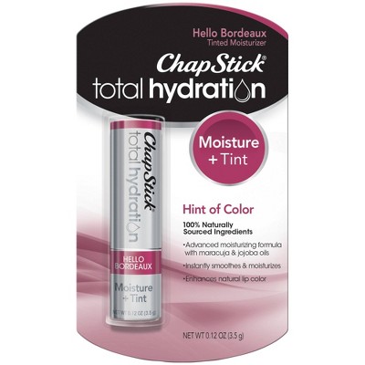 Chapstick Total Hydration Tinted Lip Balm - Hello Bordeaux - 0.12oz