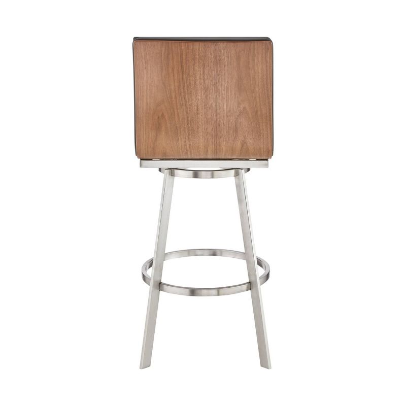 30" Jermaine Barstool with Gray Faux Leather - Armen Living, 5 of 7