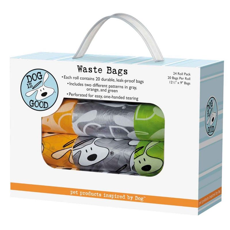 Dog is Good Icon Waste Bags 24-Pack, 1 of 2