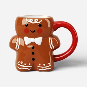 14.5 fl oz Christmas Figural Gingerbread Man Mug - Wondershop™ - 1 of 3