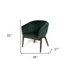 HomeRoots 28" Green And Brown Velvet Arm Chair - 3 of 4
